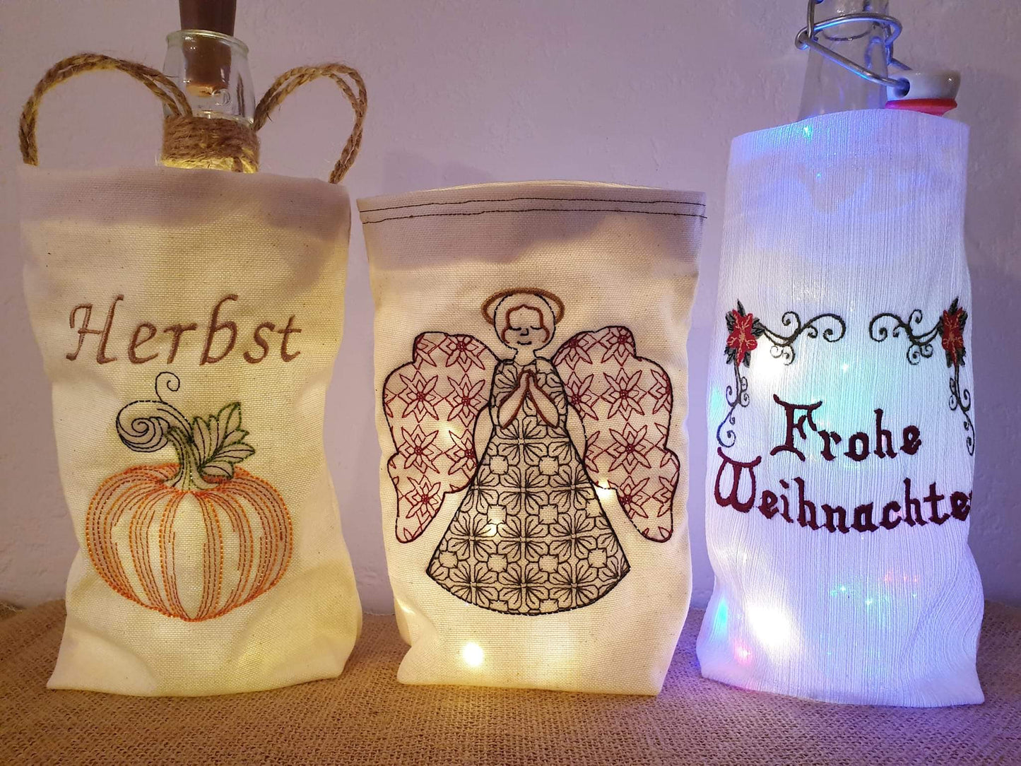Lichterbeutel ITH Set Engel Herbst Kürbis Weihnachten 16x26