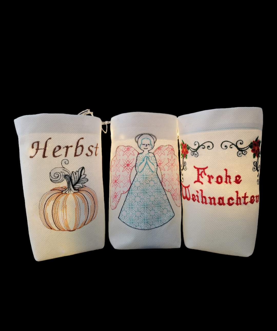 Lichterbeutel ITH Set Engel Herbst Kürbis Weihnachten 16x26