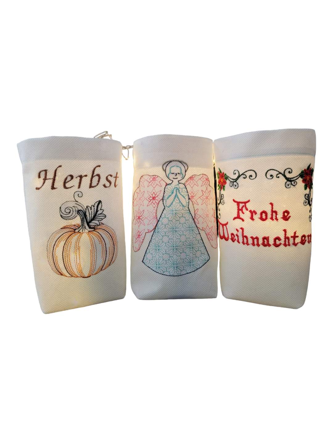 Lichterbeutel ITH Set Engel Herbst Kürbis Weihnachten 16x26