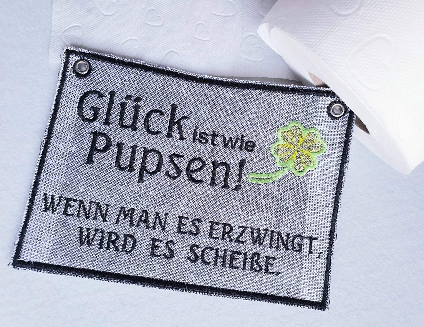 Schild ITH Glück Pupsen 13x18