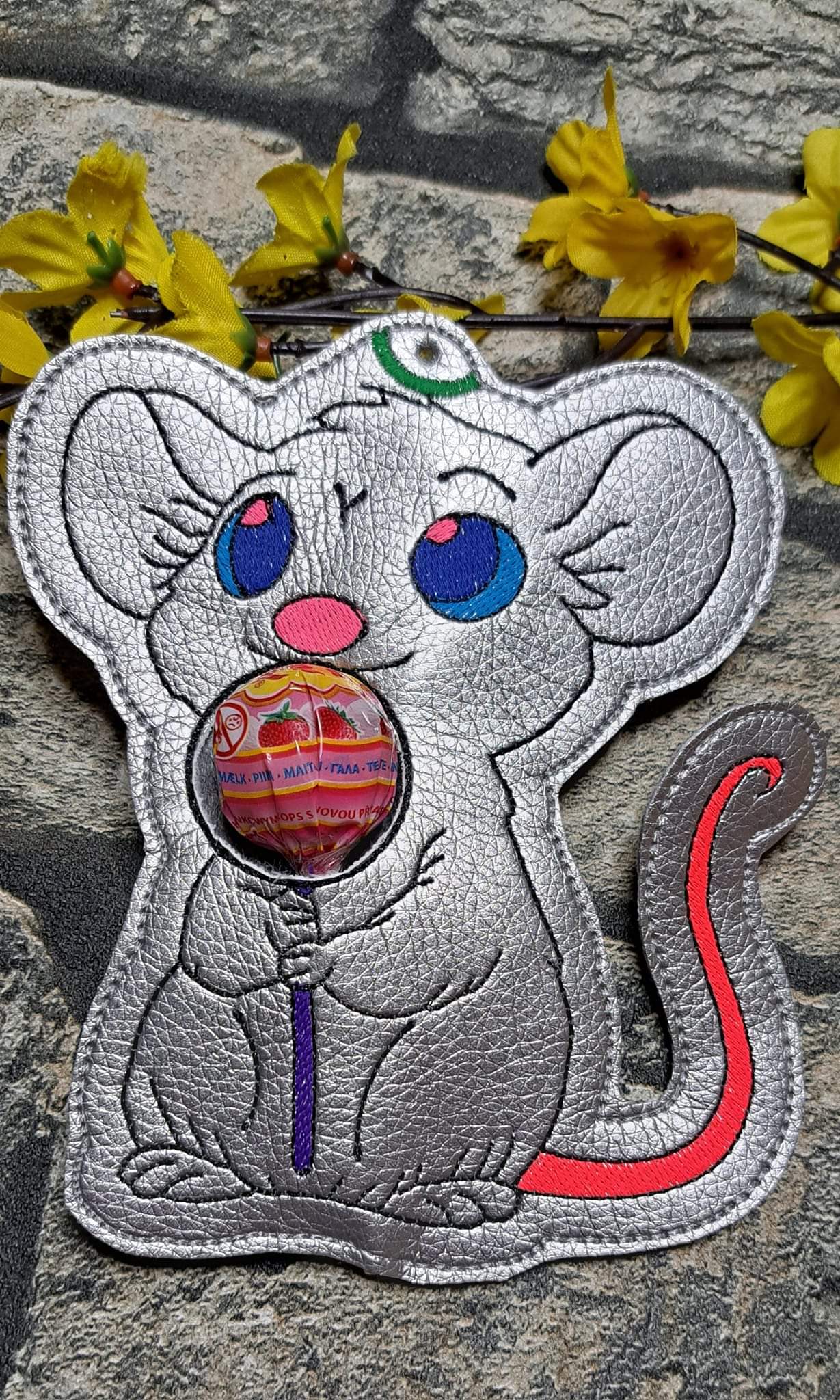 Maus mit Lolli ITH und Stickmotiv alle Größen ab 10x10
