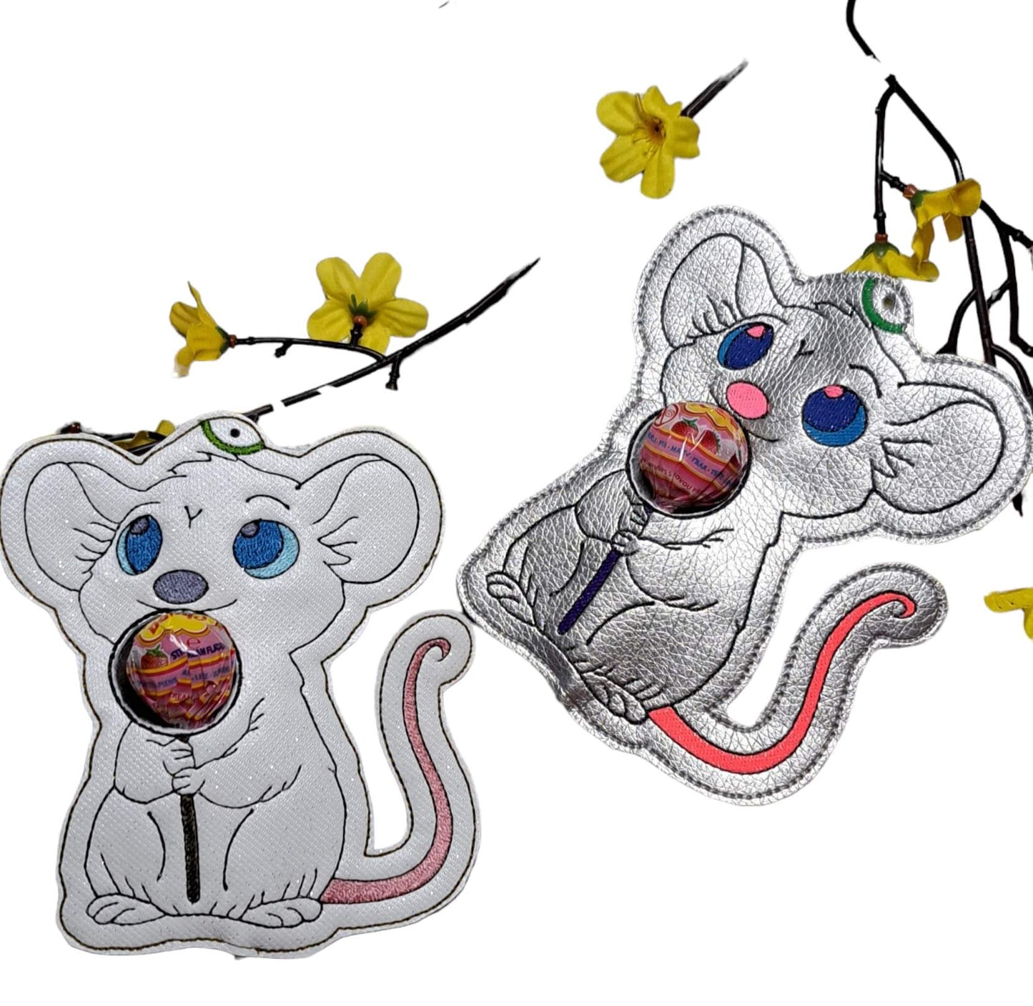 Maus mit Lolli ITH und Stickmotiv alle Größen ab 10x10