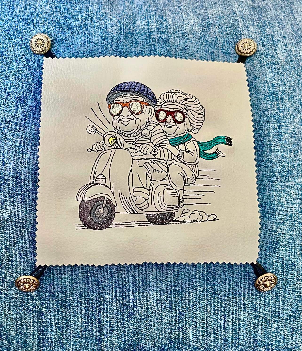 Oma Opa Roller Cool Niceline Datei für Kunstleder und Datei für Stoff je 7 Größen