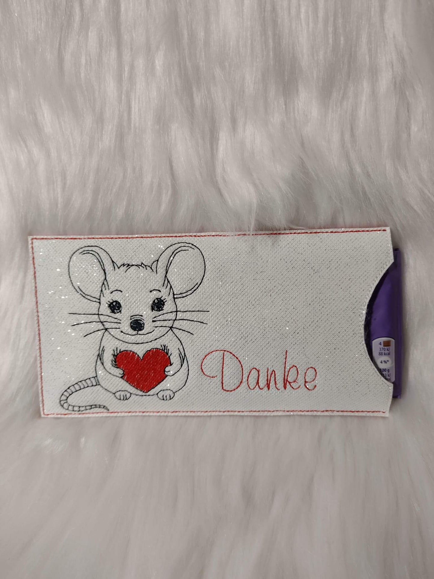 Ith Hülle Schokolade und Motiv Maus Herz in 4 verschiedenen Größen