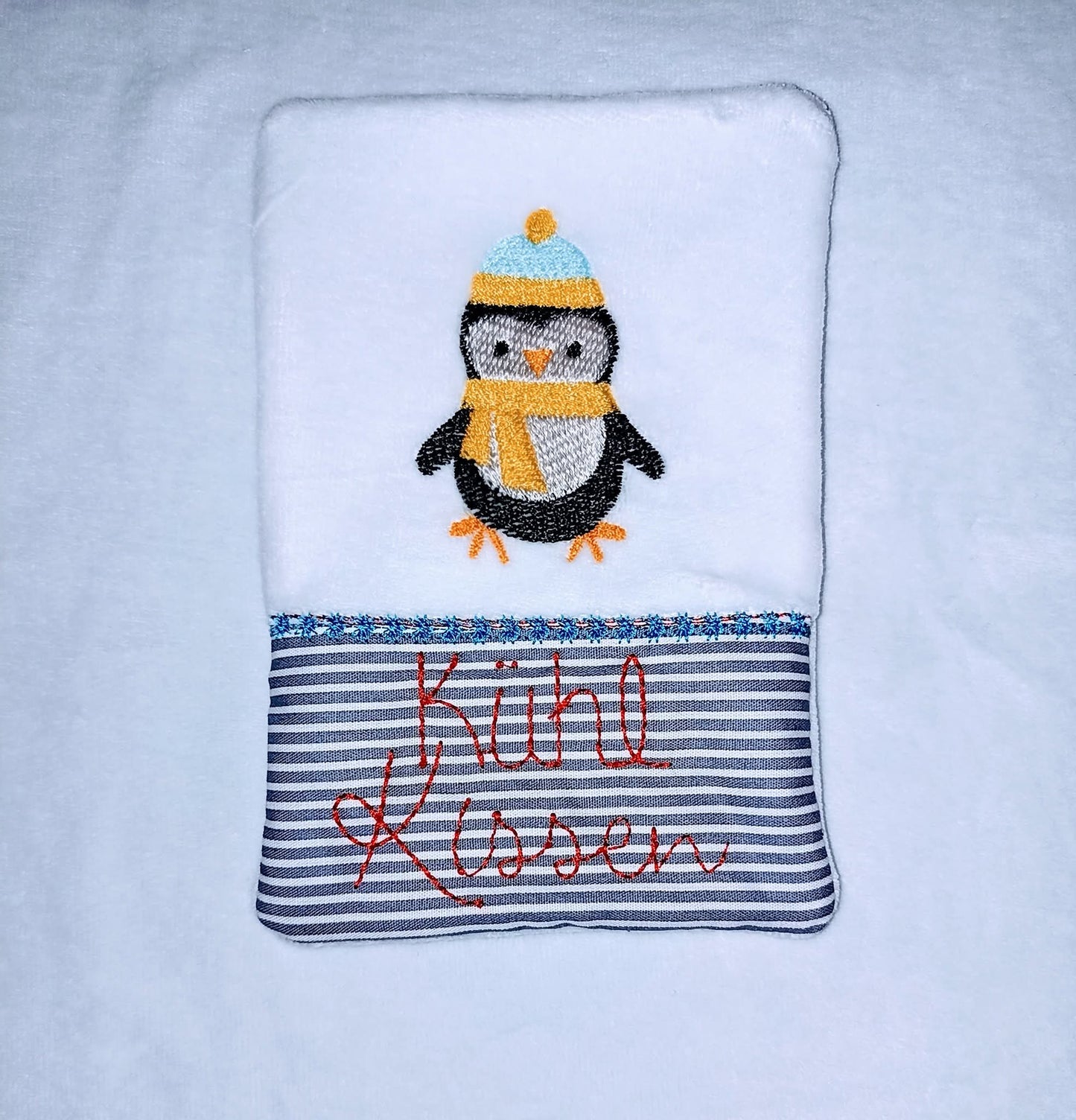 Hülle für Kühlpads /Wärmepads 8,5x14,5 cm, Blanko und Motiv Pinguin