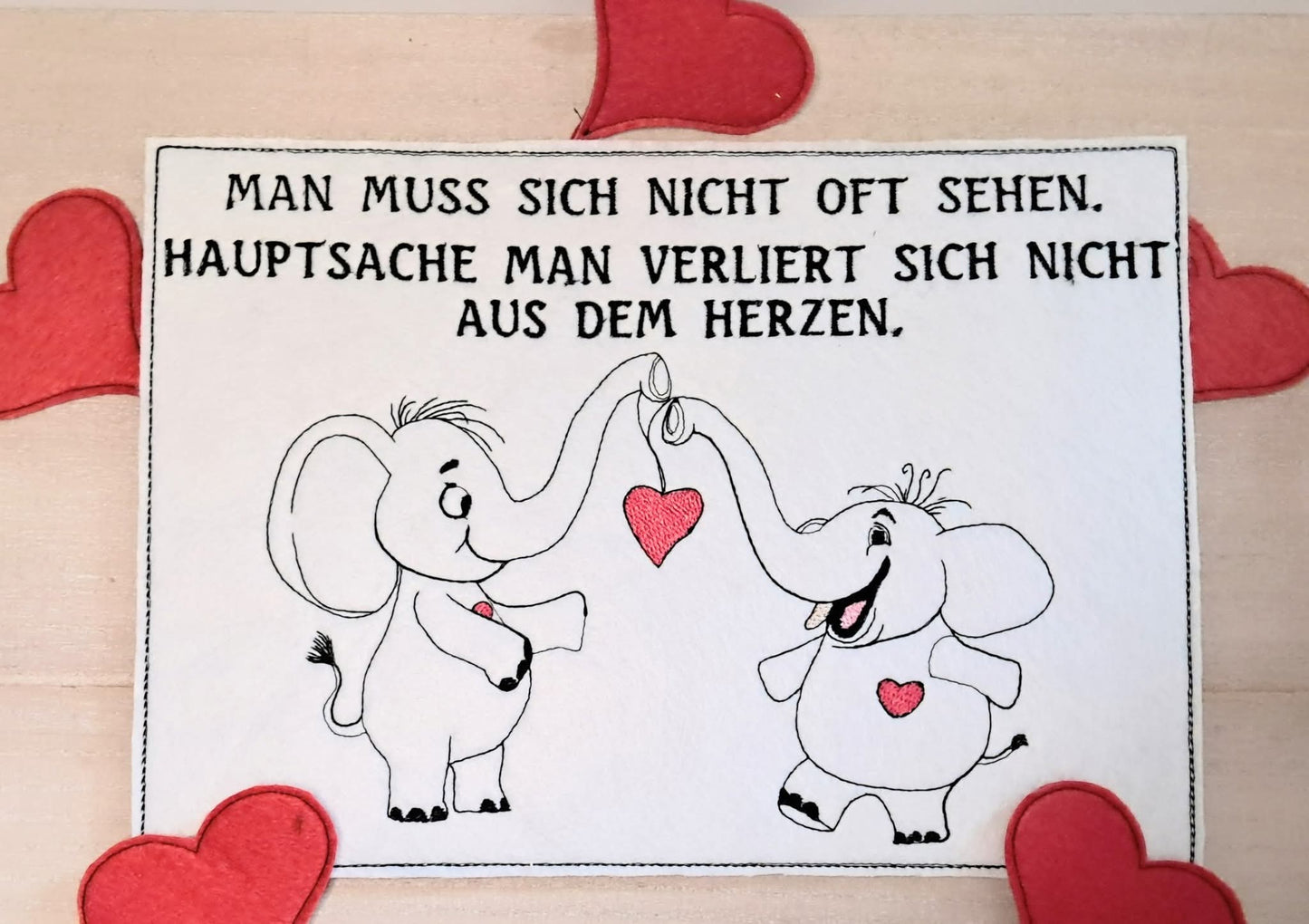 Elefanten Freundschaft ab 13x18 in 2 Versionen plus Schild ITH