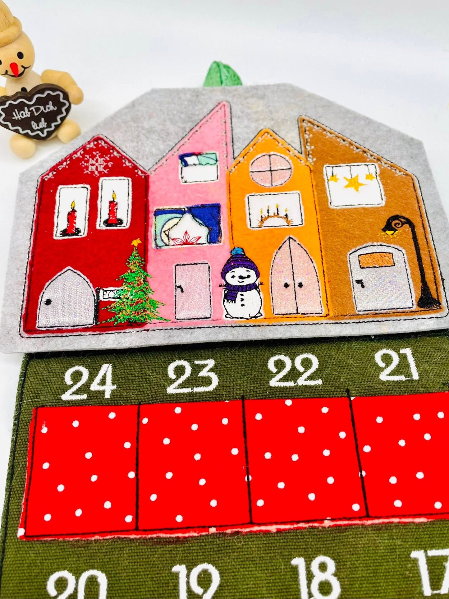 Applikation Häuserreihe 4 Jahreszeiten Winter Adventszeit Weihnachten 6 Größen ab 13x18