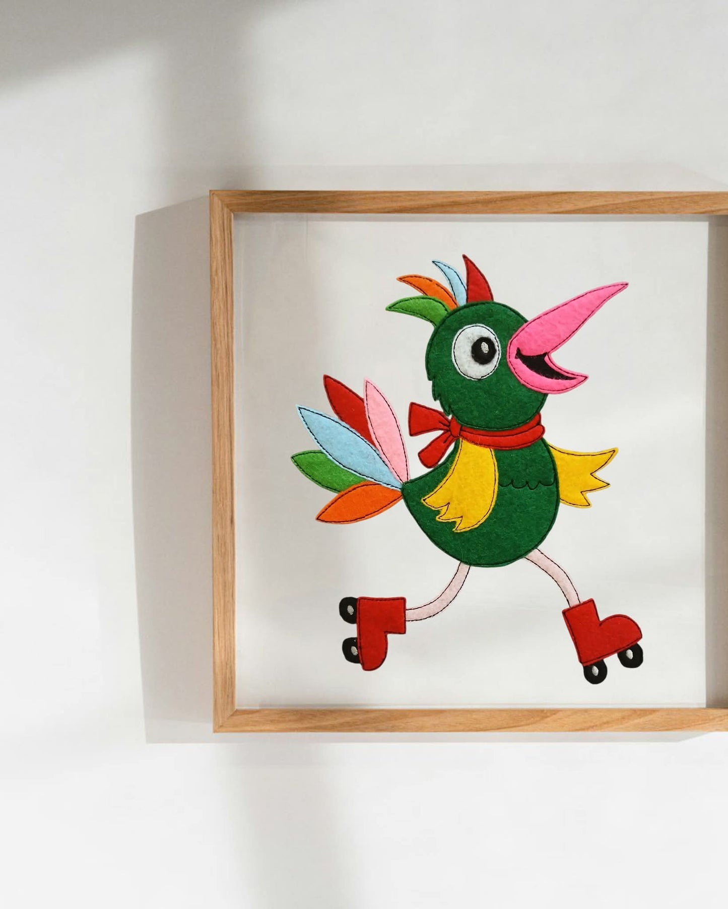 Applikation Vogel auf Rollschuhen ab 13x18 in 4 Größen