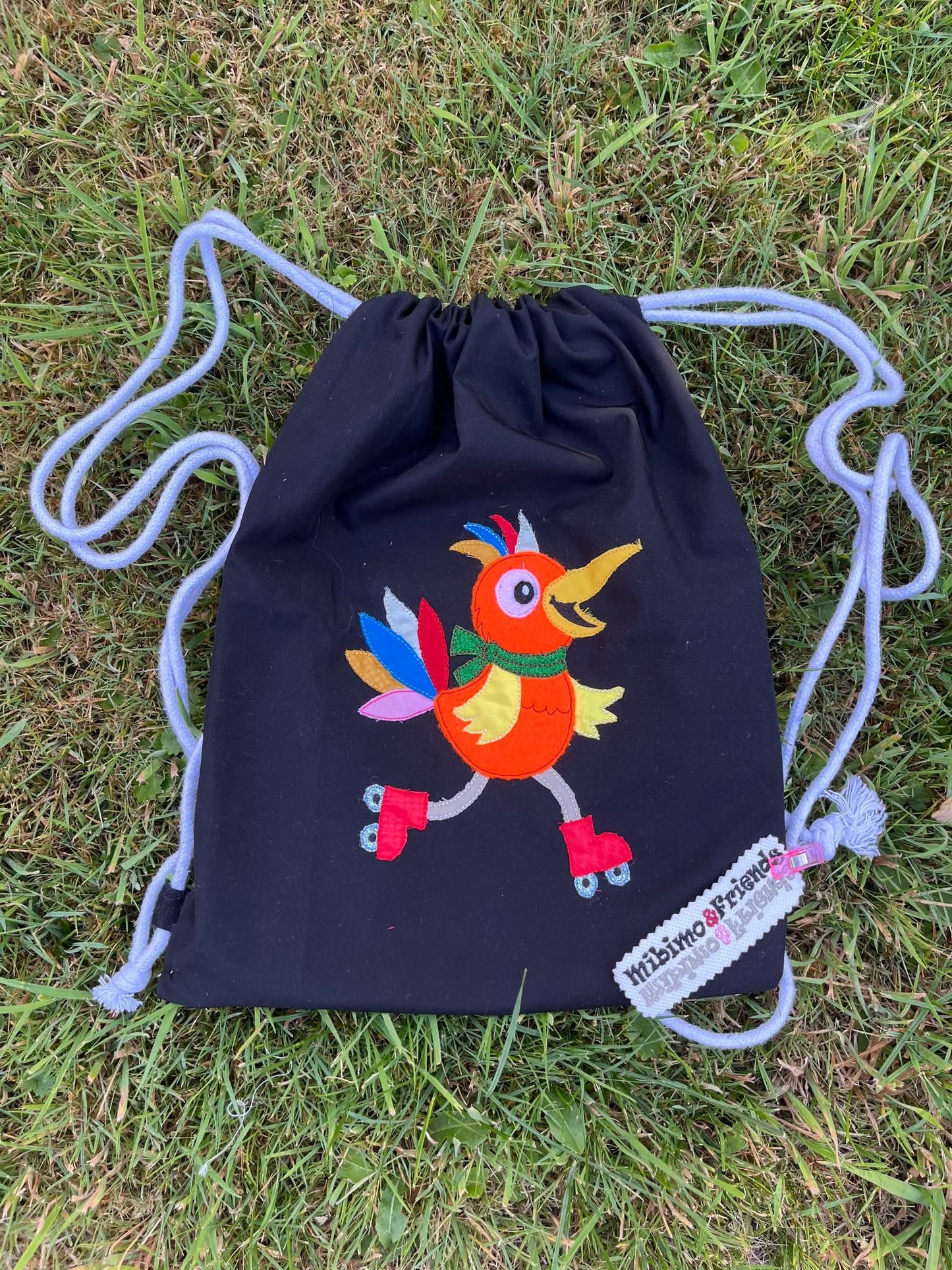 Applikation Vogel auf Rollschuhen ab 13x18 in 4 Größen