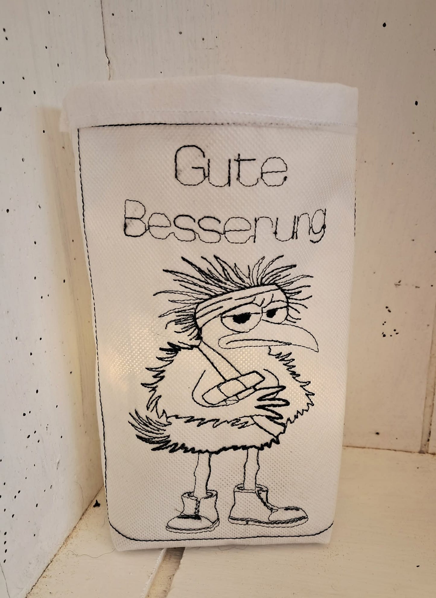 Gute Besserung Vogel Anhänger Karte Schild Motiv Set