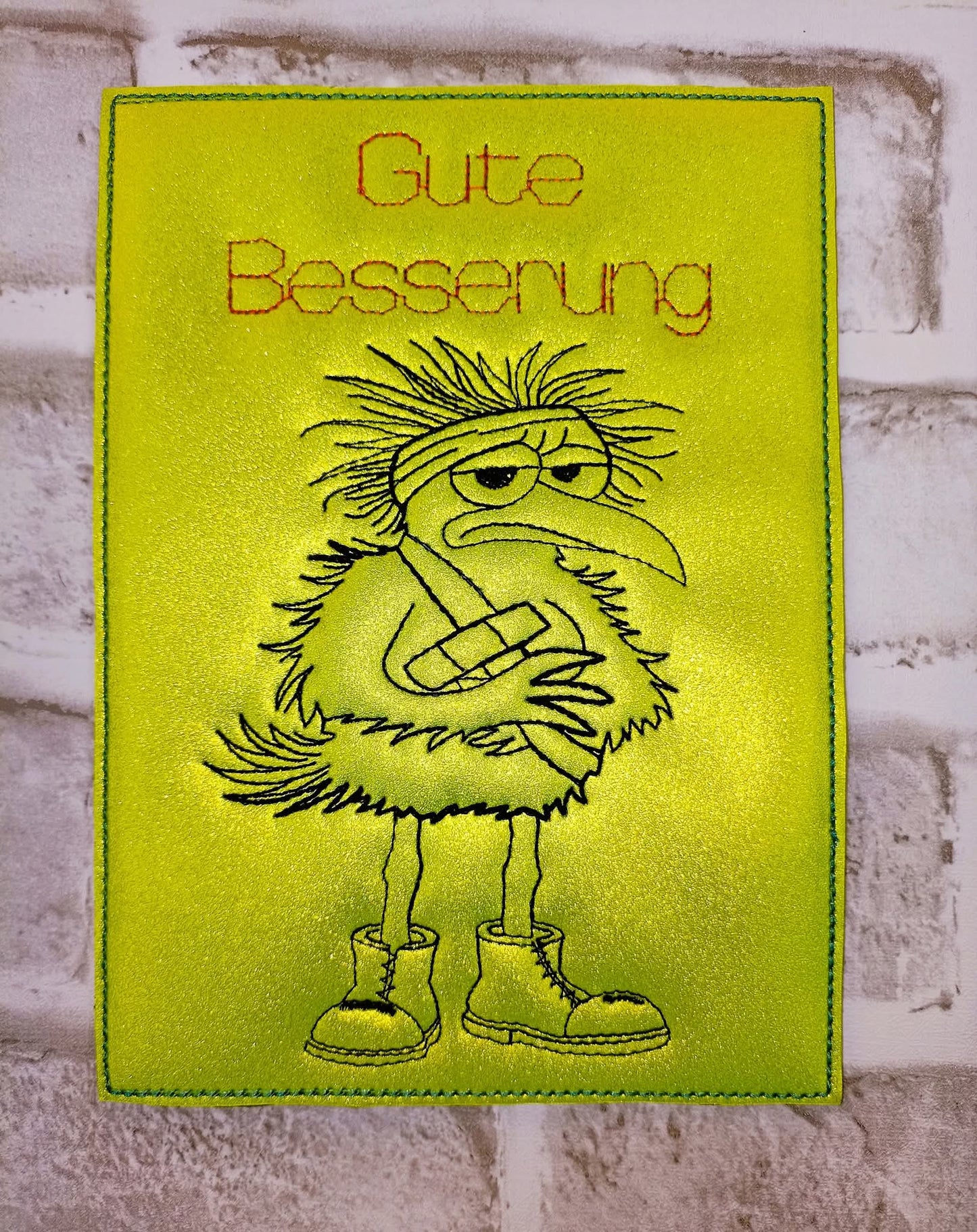 Gute Besserung Vogel Anhänger Karte Schild Motiv Set