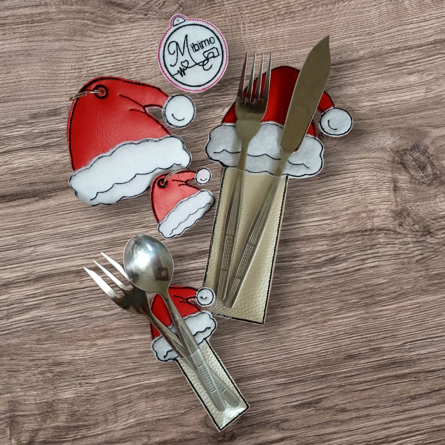Set Weihnachten Weihnachtsmütze Geschenk ITH Anhänger