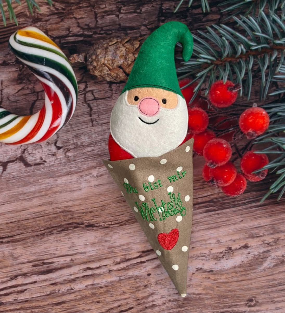 Set Spitztüte und Wichtel Gnom Du bist mir wichtelig Viele Größen