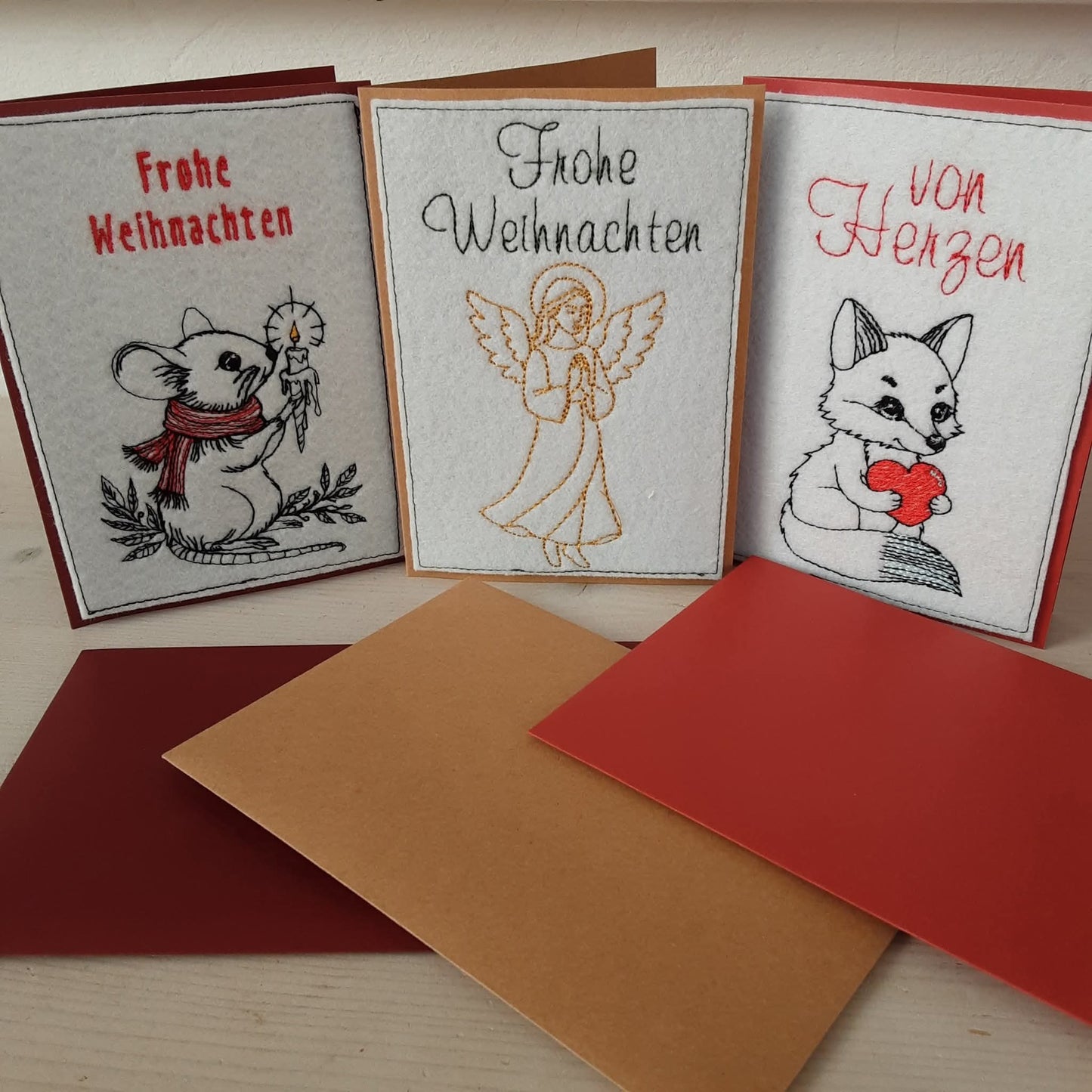 Karten Set Weihnachten Danke Von Herzen Maus Wichtel Fuchs Santa Kalb Engel 9x14 10x16
