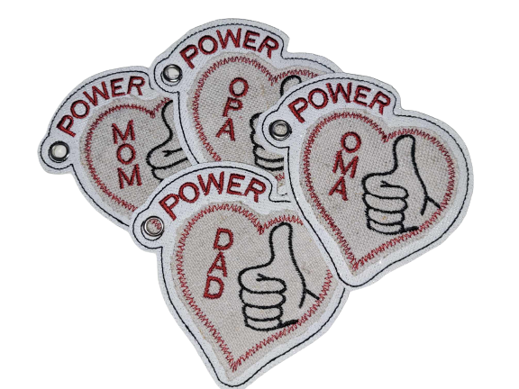 POWER MOM DAD OMA OPA 10X10 13X18 20X20 Anhänger