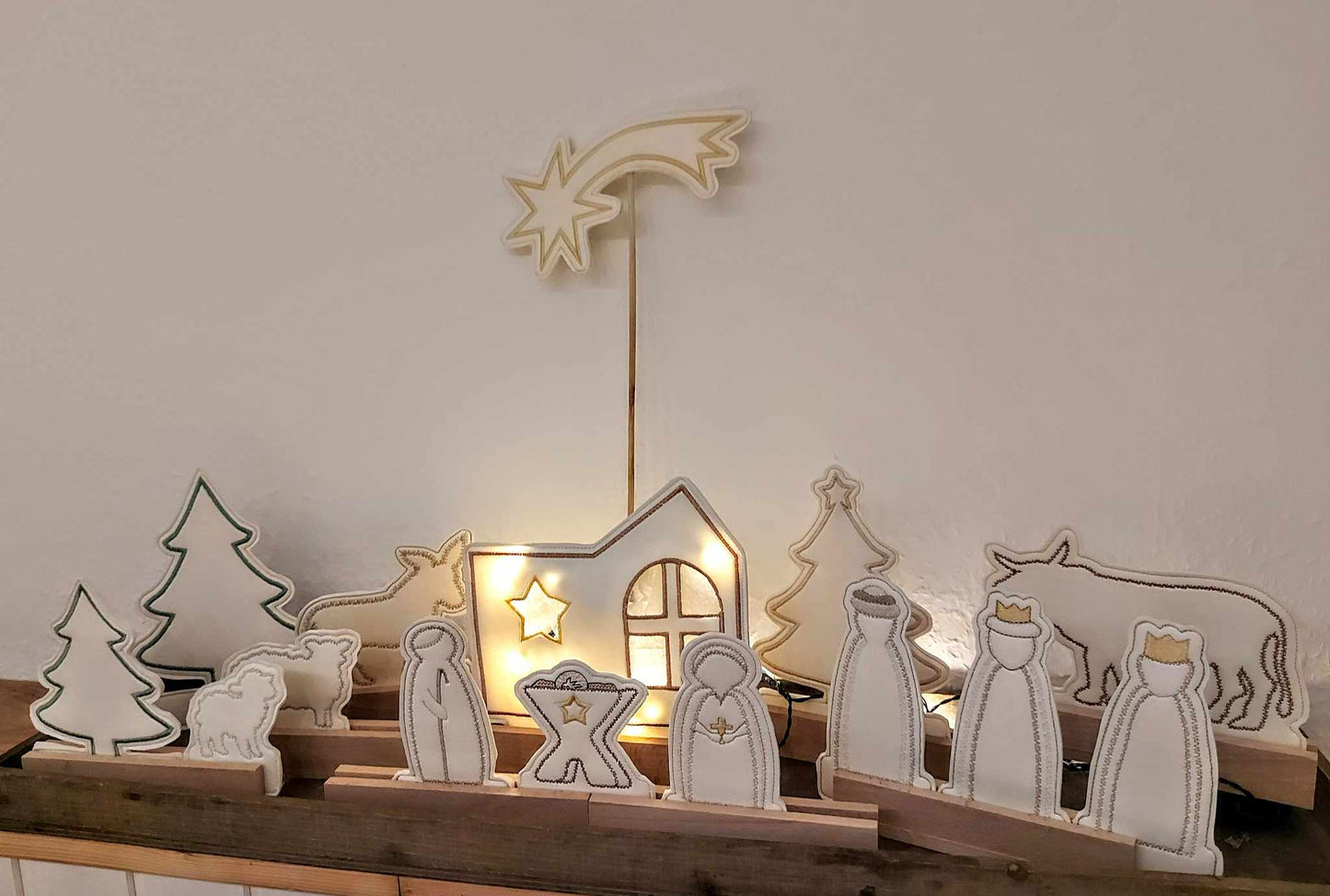 Krippe Klötzchen Datei Set Maria und Josef, Jesus, Drei heiligen Könige