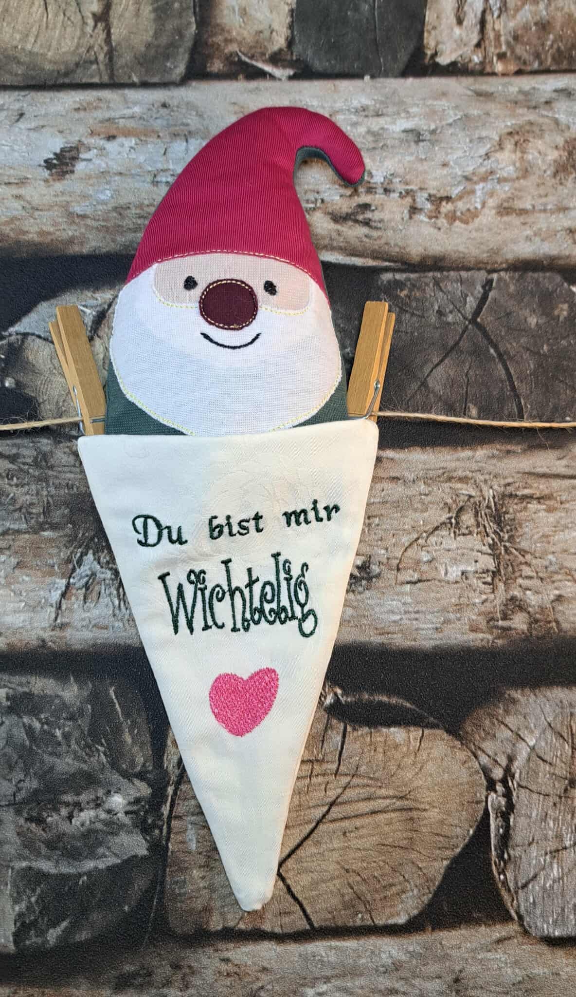 Set Spitztüte und Wichtel Gnom Du bist mir wichtelig