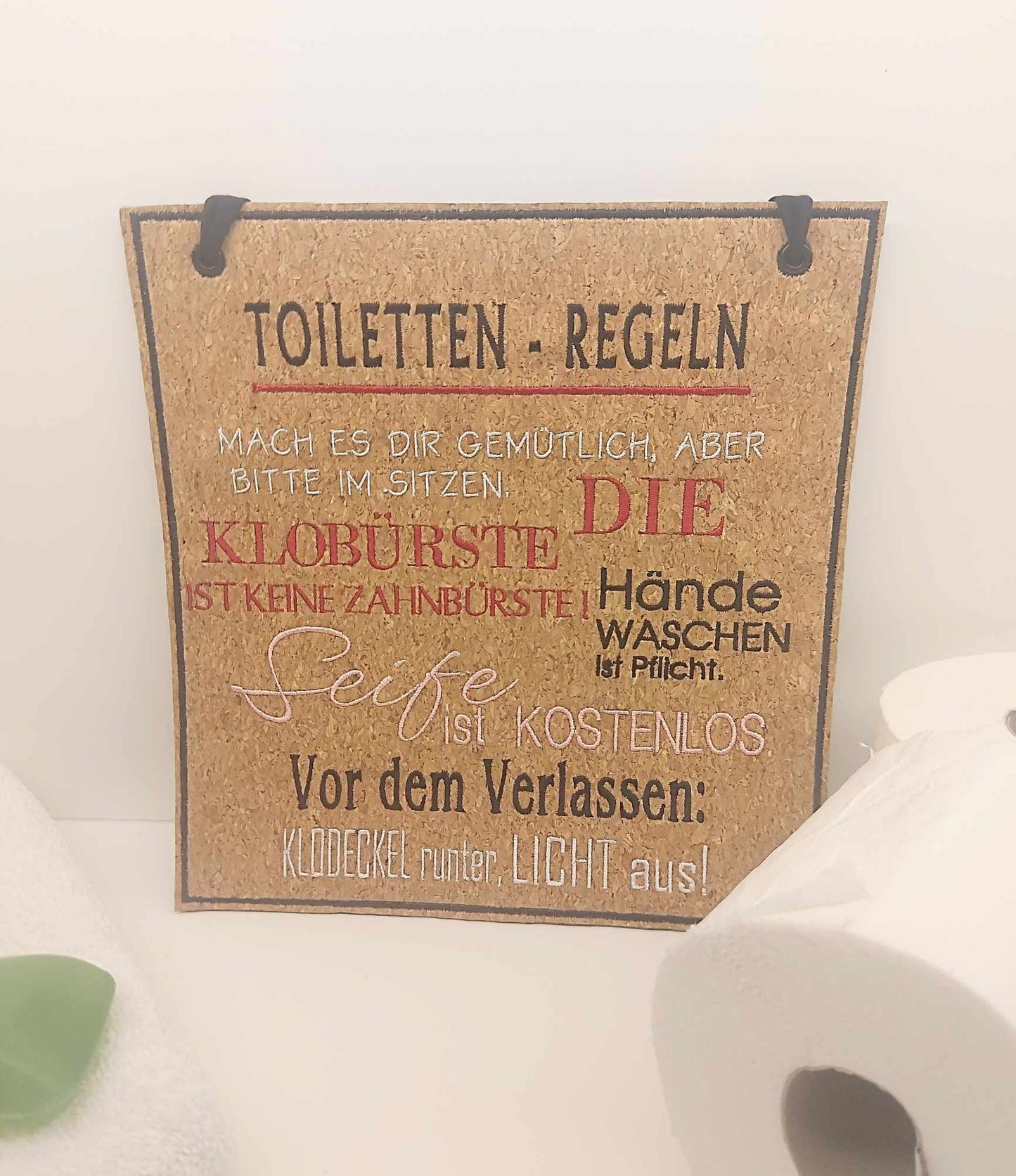 Toilettenregeln Schild 3 Größen 16x18, 20x22, 24x26