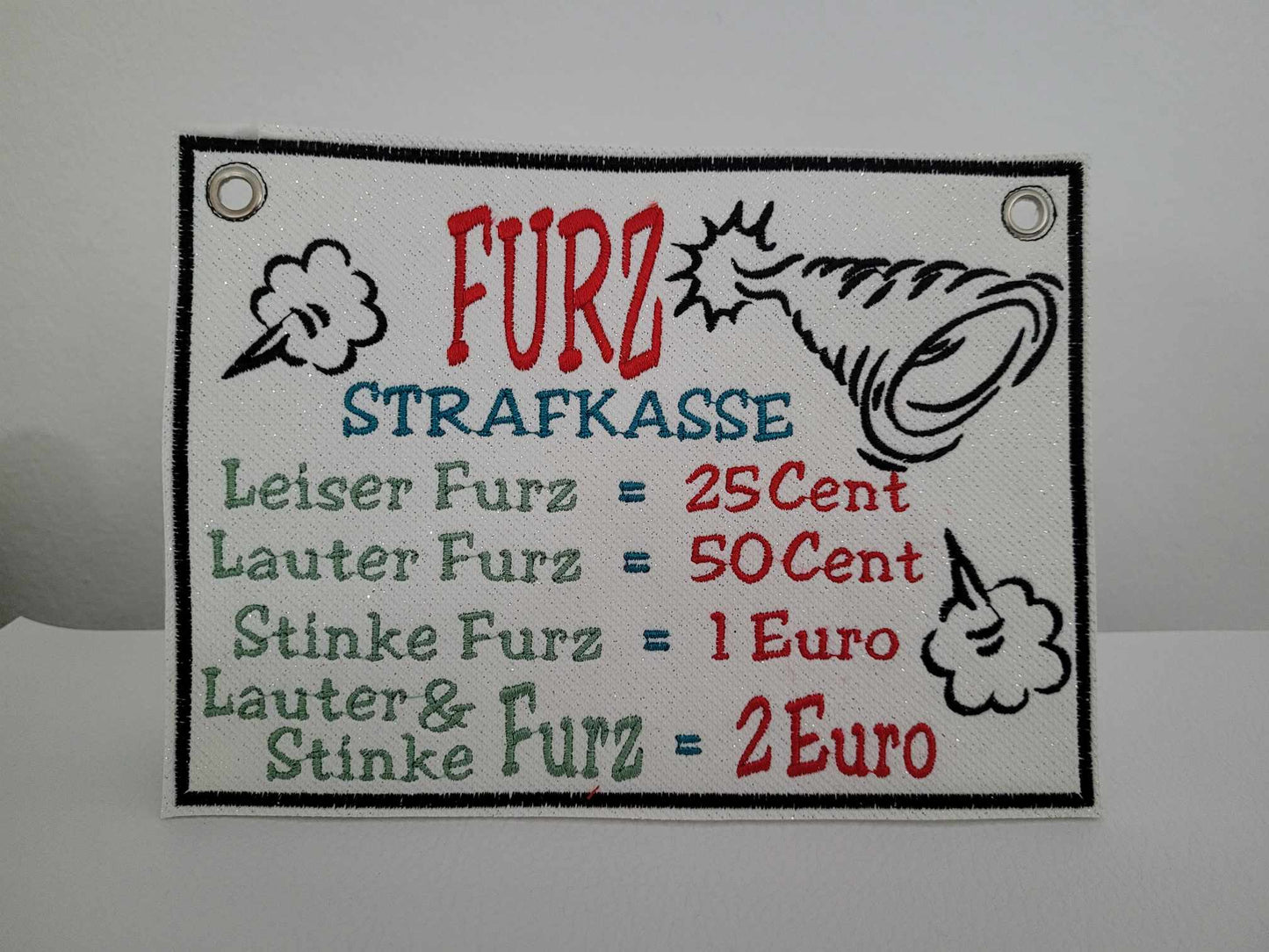 Schild Furzkasse 13x18