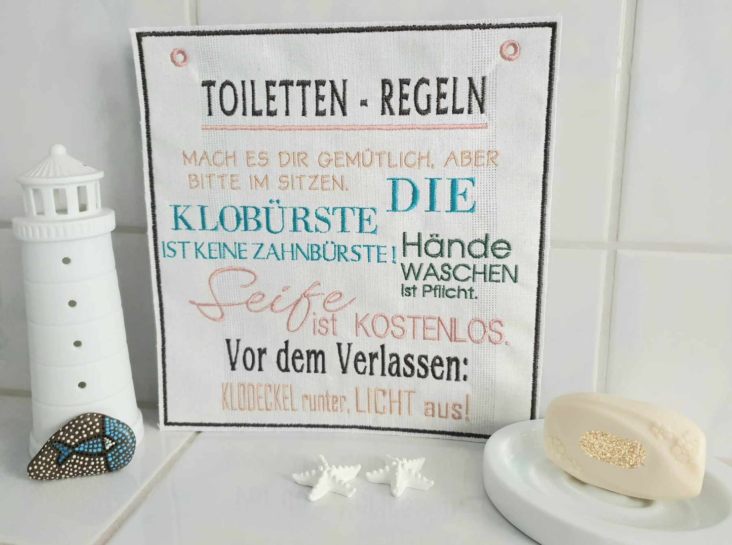 Toilettenregeln Schild 3 Größen 16x18, 20x22, 24x26