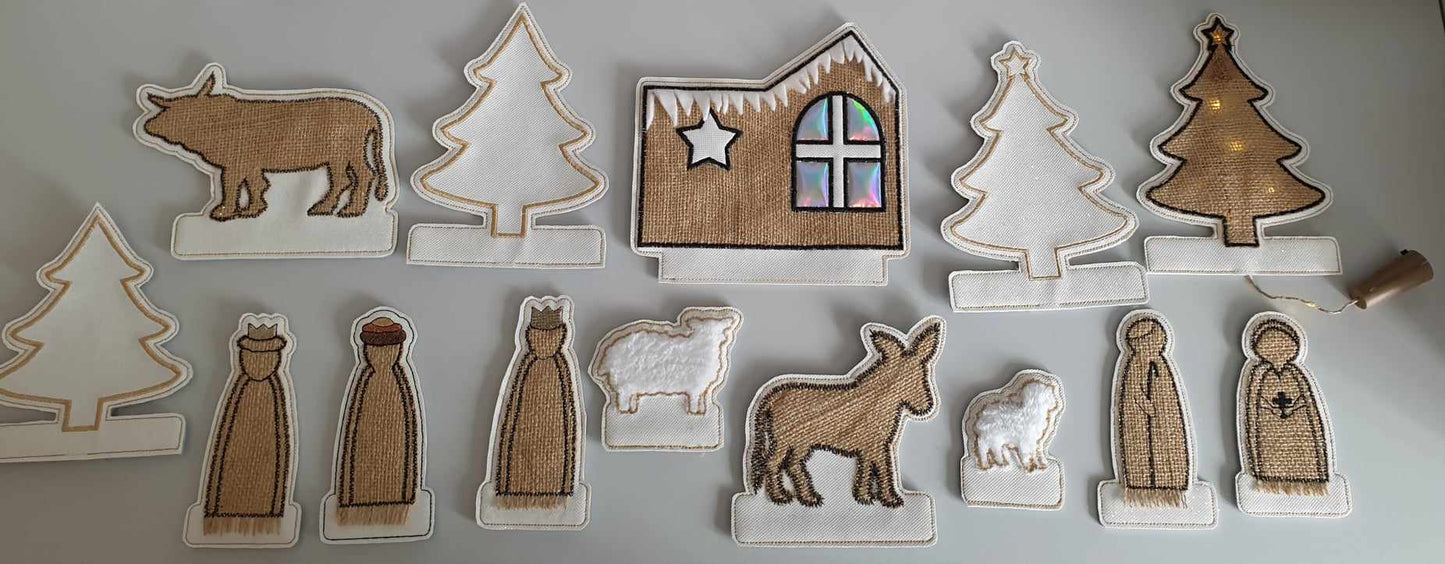 Adventskalender 2023 Bonus Krippe Set 13x18 als Klötzchendatei