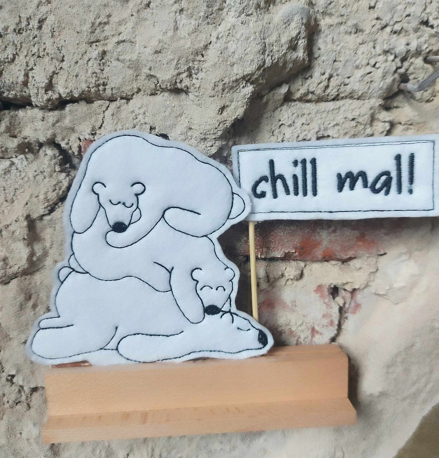 Bärenparade Set 6 Größen Stick Doodle Müde Pause 10x10 bis 24x26 Chef