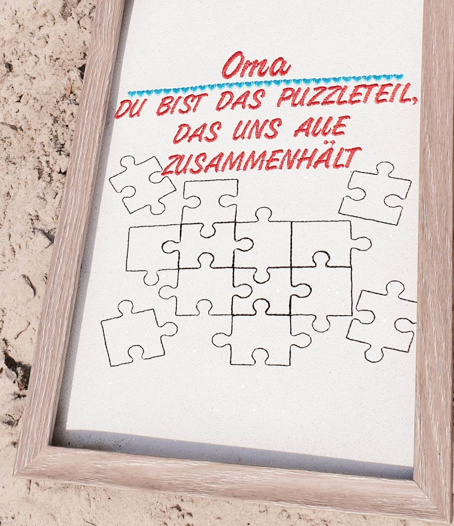 Puzzle Teil Mama Papa Oma Opa Familie Zusammenhalt