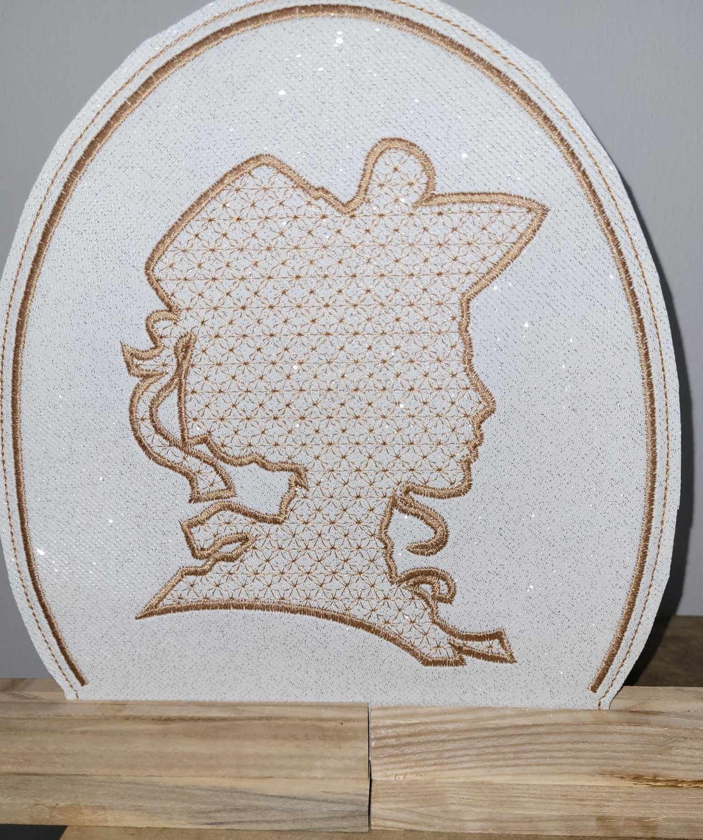 Klötzchendatei Silhouette Mann Frau Kopf Viktorianisches Paar 18x20 und 20x23