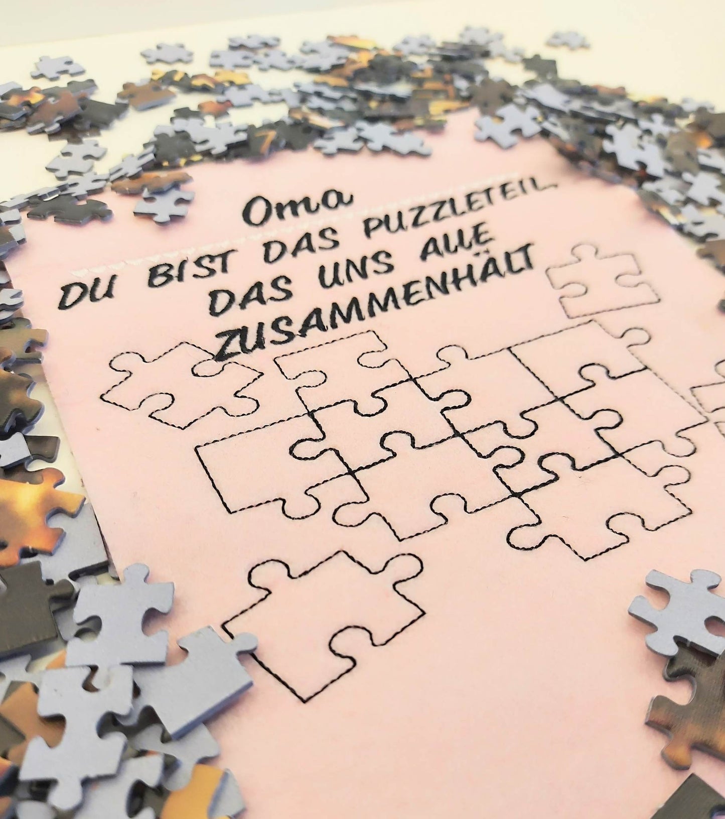 Puzzle Teil Mama Papa Oma Opa Familie Zusammenhalt