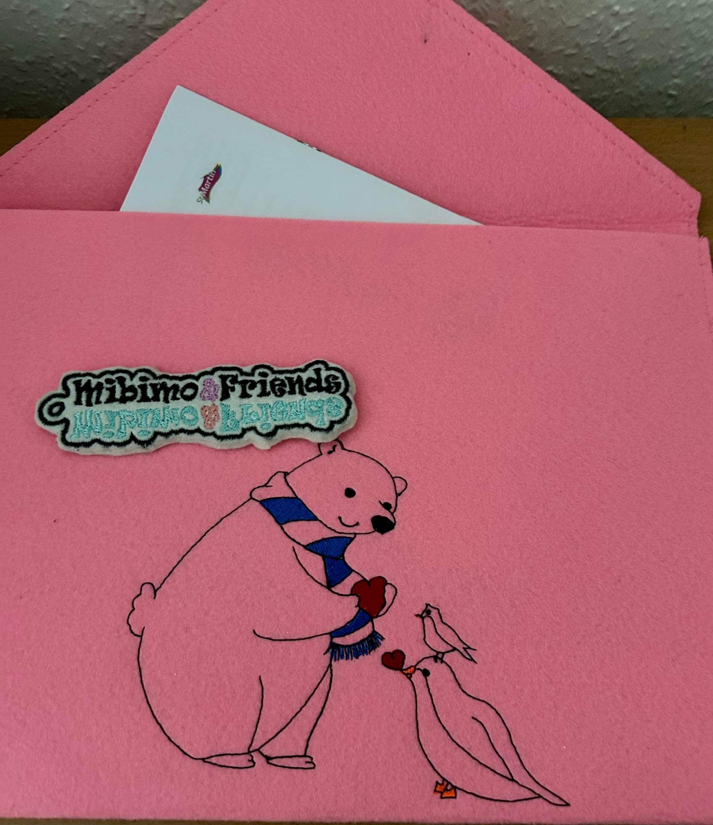 ITH Halstuch Set mit Motiv Bär Vogel Pinguin Herz Liebe
