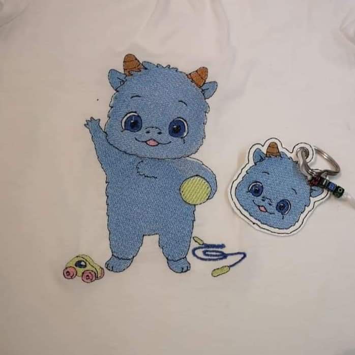 Ich bin Mibo Vollstich Stickdatei 2 Größen