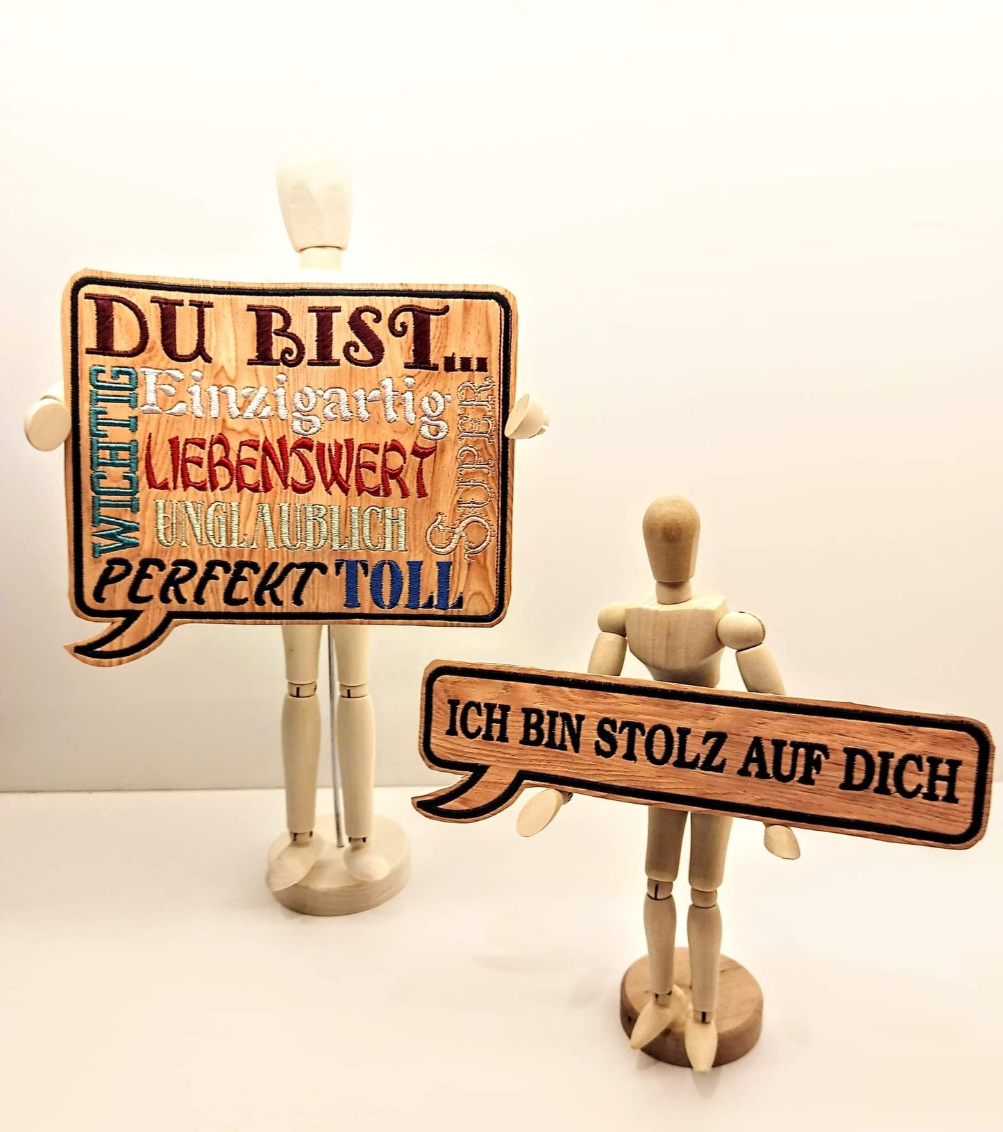 Schild Applikation 13x18 Du bist... Ich bin stolz auf dich. Wortspiel
