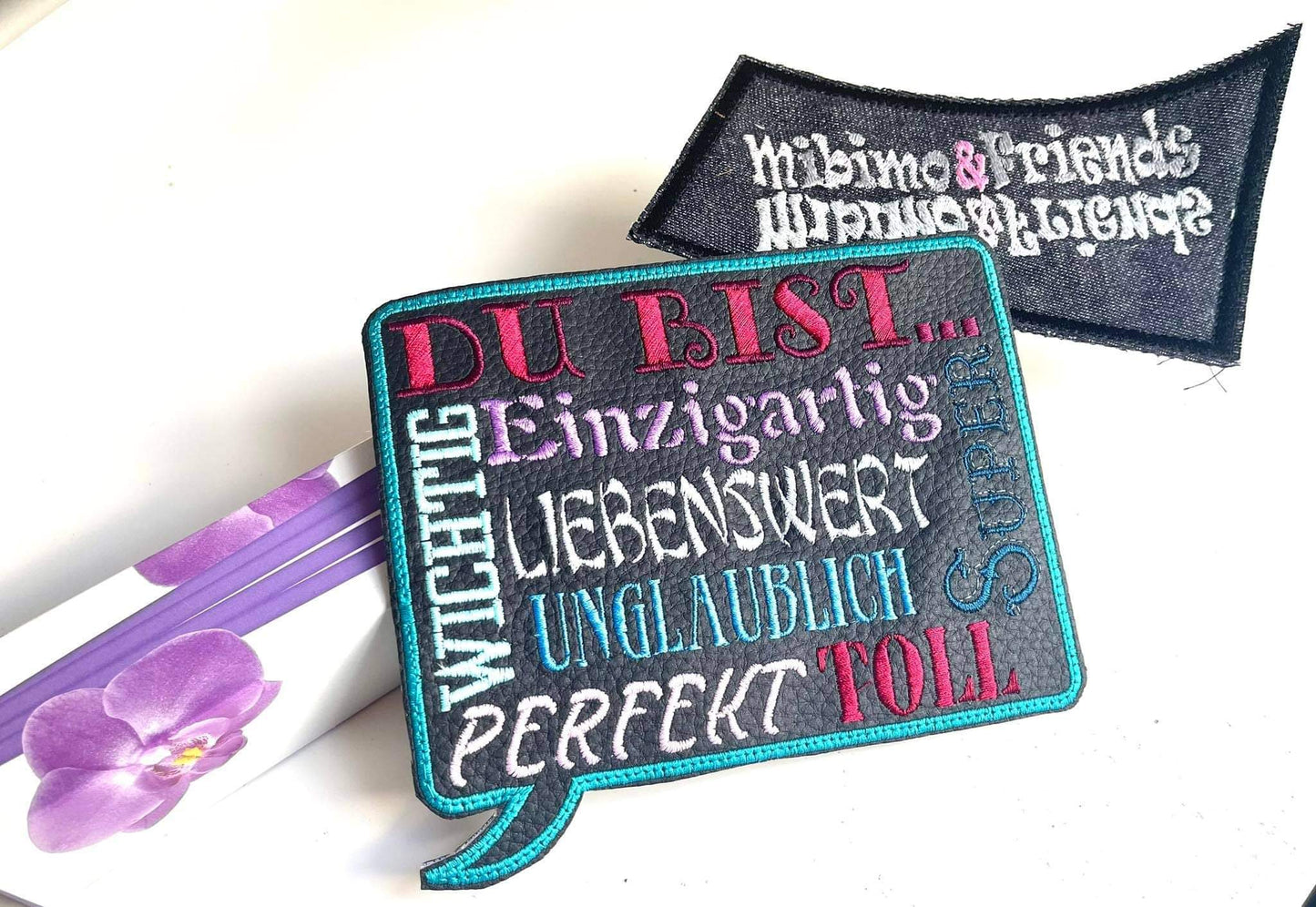 Schild Applikation 13x18 Du bist... Ich bin stolz auf dich. Wortspiel