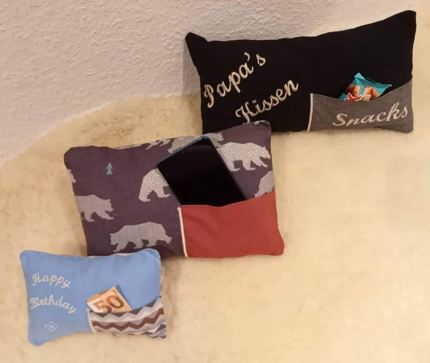 Kissen mit Fach Set ITH mit Inlett ab 10x10 alle Größen Blankodatei