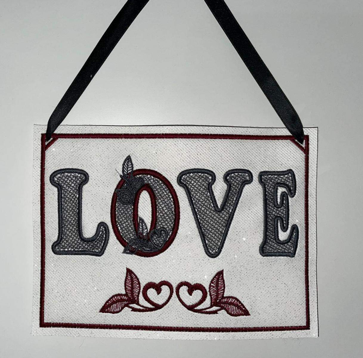 Lace Kissen ITH Schriftzug Schild Love Buchstaben einzeln Set Inlett