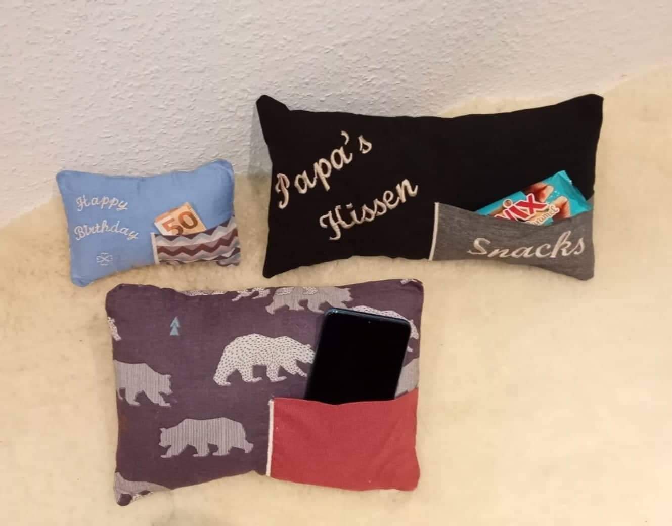 Kissen mit Fach Set ITH mit Inlett ab 10x10 alle Größen Blankodatei