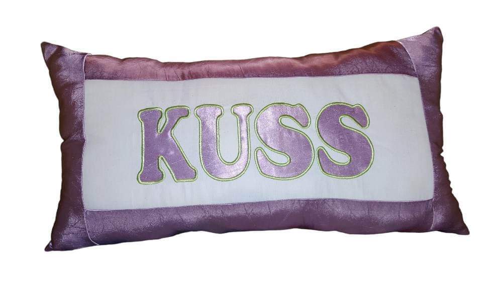 Kuss Applikation Text Motiv Mund 10x10 Buchstaben 10x36 Text Set