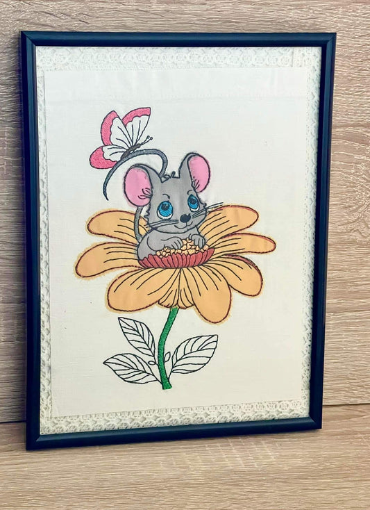 Maus auf Blume 6 Größen ab 13x18