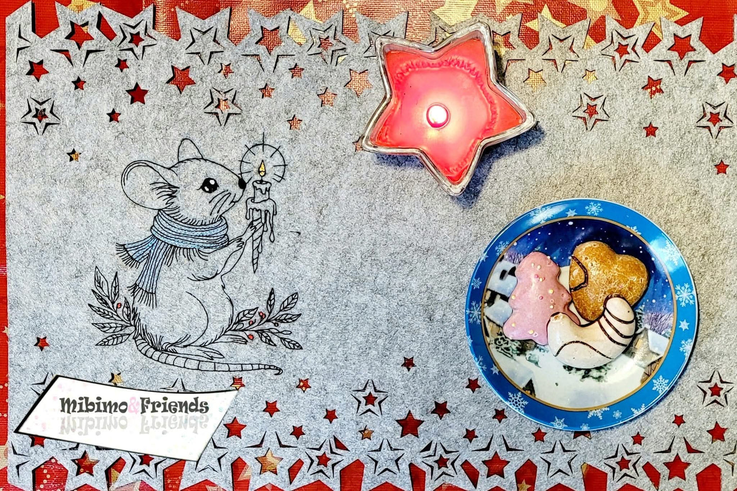 Ith Hülle Schokolade und Motiv Maus Weihnachten in 4 verschiedenen Größen