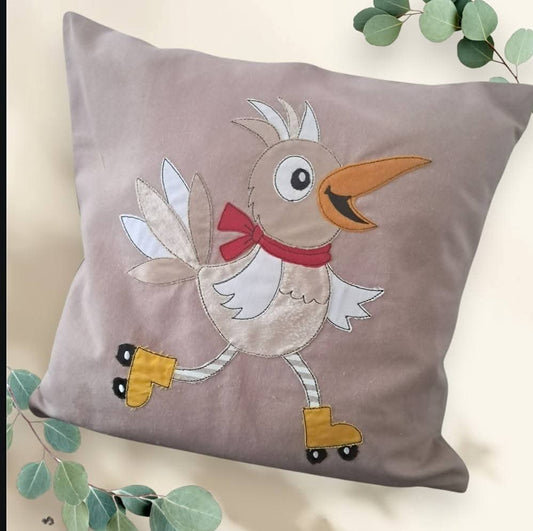 Applikation Vogel auf Rollschuhen ab 13x18 in 4 Größen