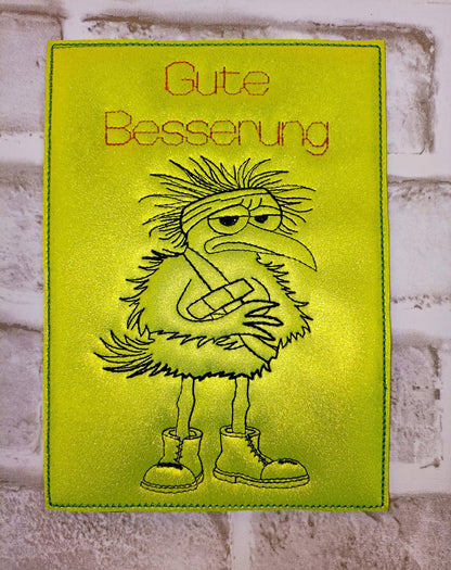 Gute Besserung Vogel Anhänger Karte Schild Motiv Set