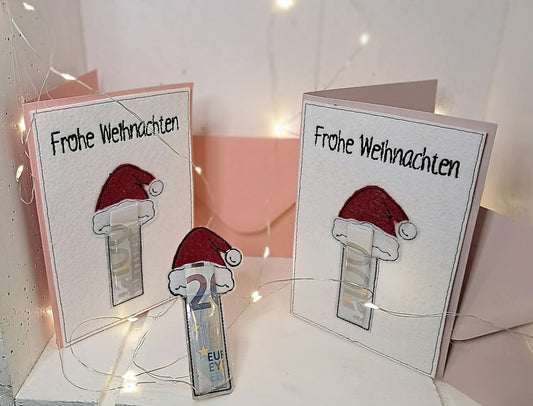 Set Weihnachten Weihnachtsmütze Geschenk ITH Anhänger