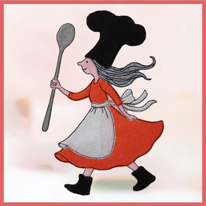 Frau Koch Applikation Köchin ab 13x18 in 7 Größen bis 20x36