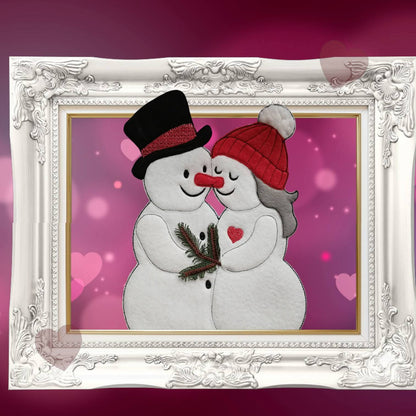 Schneemann Liebe Applikation ITH ab 13x18 in 7 Größen