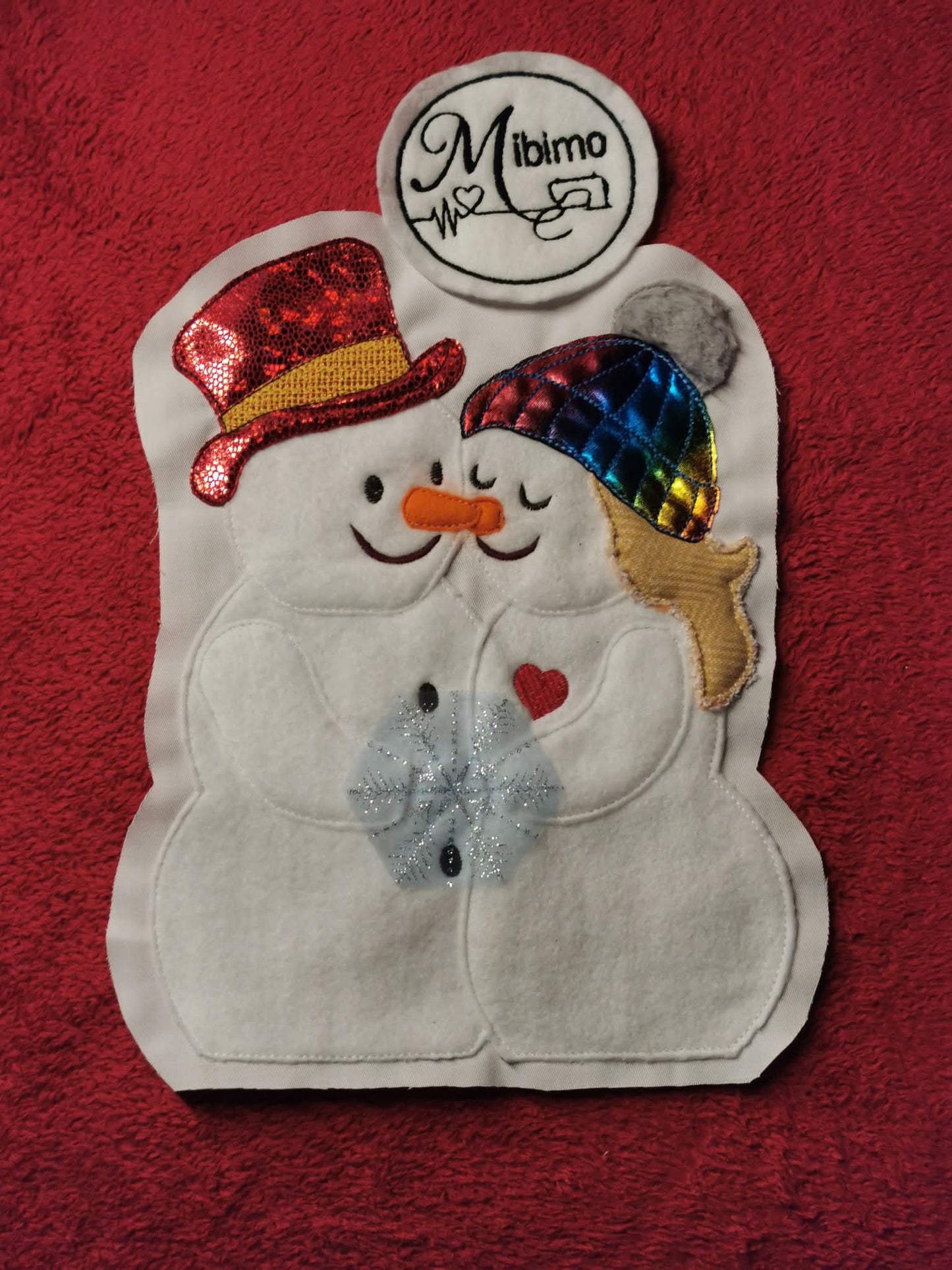 Schneemann Liebe Applikation ITH ab 13x18 in 7 Größen