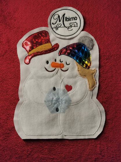 Schneemann Liebe Applikation ITH ab 13x18 in 7 Größen