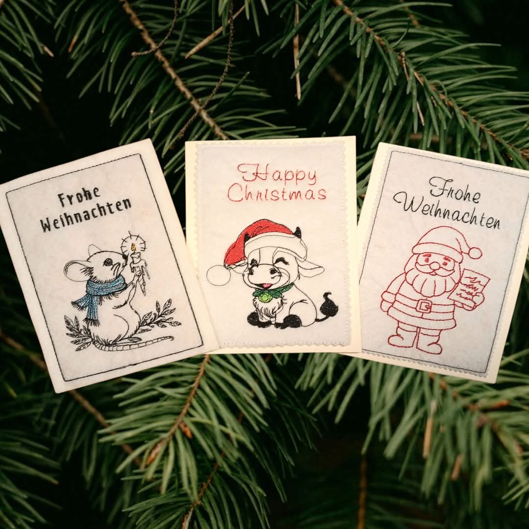 Karten Set Weihnachten Danke Von Herzen Maus Wichtel Fuchs Santa Kalb Engel 9x14 10x16