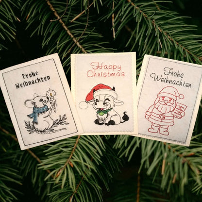Karten Set Weihnachten Danke Von Herzen Maus Wichtel Fuchs Santa Kalb Engel 9x14 10x16