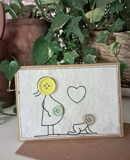 Knopf Karten Set  3 Motive in 2 Größen 9x14 10x16