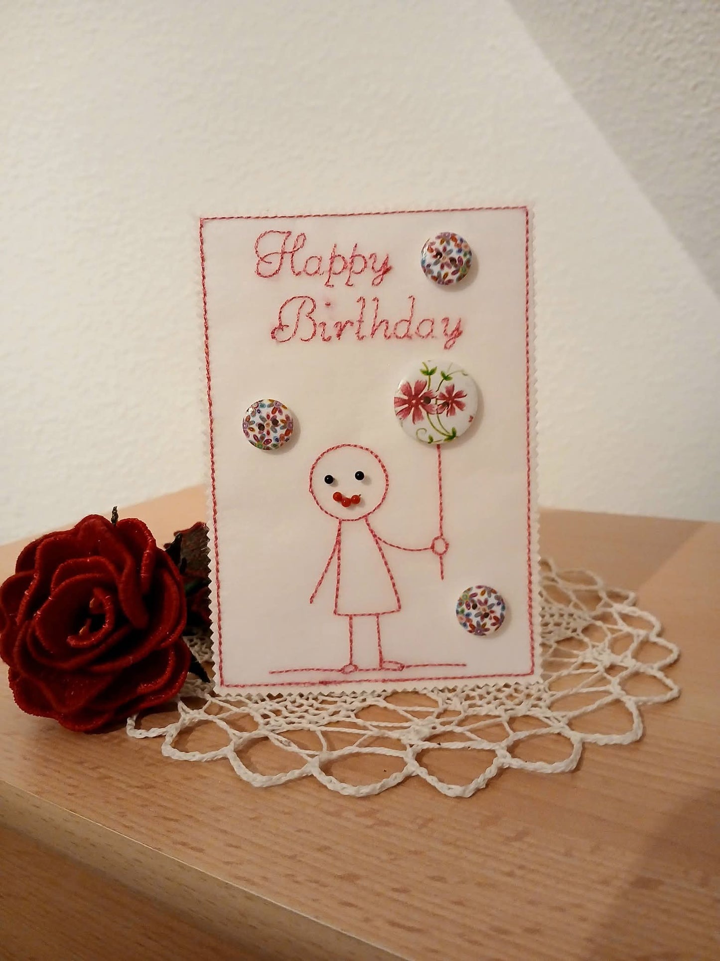 Knopf Karten Set  3 Motive in 2 Größen 9x14 10x16